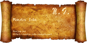 Mauts Ida névjegykártya